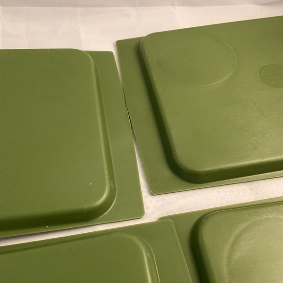 Vintage Acca Ware David Douglas Set of Avocado Green Plates Trays With Cork - Picture 14 of 14